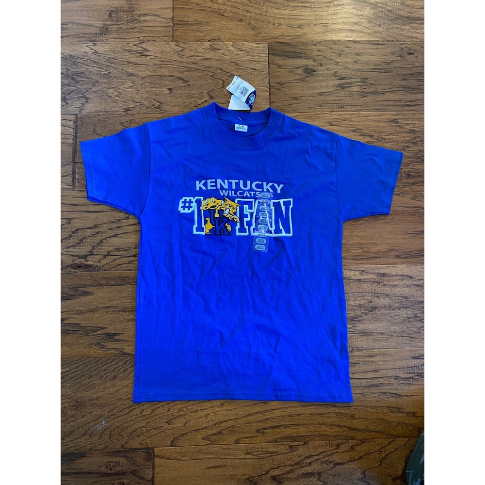 Kentucky Wildcats Youth #1 Fan T-Shirt Royal Blue NCAA UK Kids Medium M/M NWT